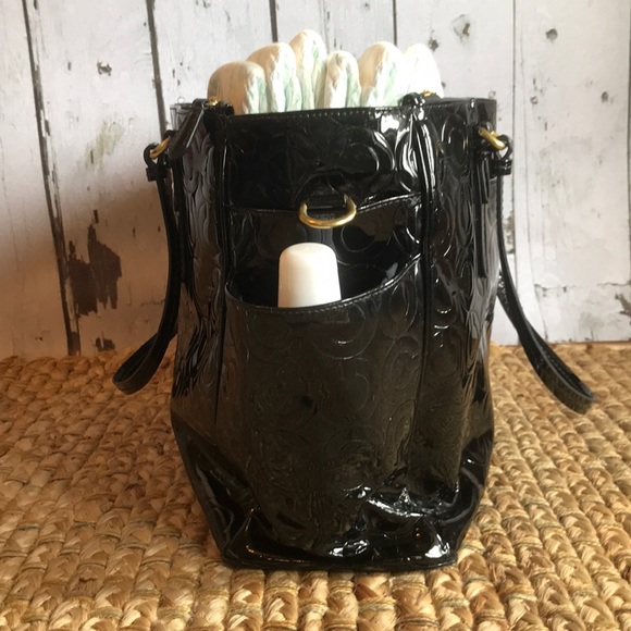 COACH PEYTON ARTEMBOSSED PATENT MULTIFUNCTION TOTE - Picture 2 of 8